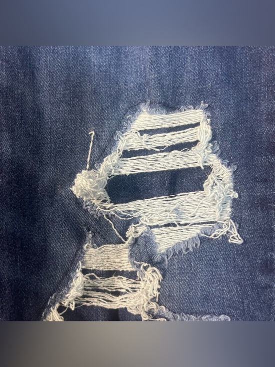 American Eagle Outfitters Dark Blue Distressed Skinny Jeans - Picture 3 of 7